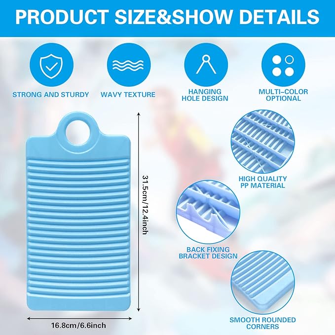 MAOYE Mini Plastic Washing Board for Kids Shirts Clothes Lime Purple