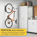 Vertical Bike Rack Wall Mount for Garage–Heavy-Duty Steel Bicycle Hook for Indoor Storage, Space-Saving Holder for Road, Mountain & Hybrid Bikes, Fits Tires Up to 2.6" Wide (1 Pack)