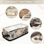 Rectangular Storage Bin Toilet Paper Towels Storage Organizer Bathroom Accessories Multipurpose Storage Caddy for Home Office Bedroom Decor, Boho Butterfly Flower