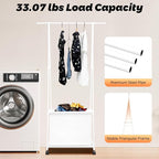 Laundry Cart with Hanging Rack, Metal Rolling Laundry Cart Laundry Hamper with Fabric Storage Basket Clothes Rack with Lockable Wheels for Hanging Clothes & Storing Toys Hats (White)