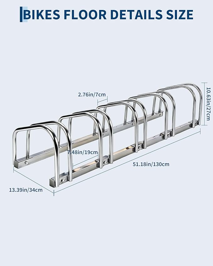 Freestanding Bike Floor Stand, Heavy Duty Bicycle Parking Rack for Garage Home Indoor Outdoor, Bike Storage Organizer Fits 22-28 Inch Wheels & 2.2 Inch Tire Width