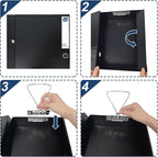 Storage File Boxes A4, 6 Pack Foldable File Box with Clip, 50mm Spine, Plastic Archives Cases with Magnetic Closure, Document File Folder Organizer Storage Filing Box for Office School, Black