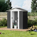 Heavy-Duty Outdoor Garden Shed with Aluminum Alloy Frame, Hinged Door, and Stable Foundation for Secure Storage (5x3 Feet Grey with Metal Base)