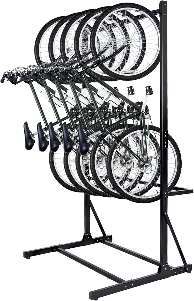 Bicycle Storage Rack for Garage, Freestanding Bike Storage Rack Max 5 Bikes, Heavy-Duty Solid Steel Bike Racks for Garage for Home and Garage Organizer