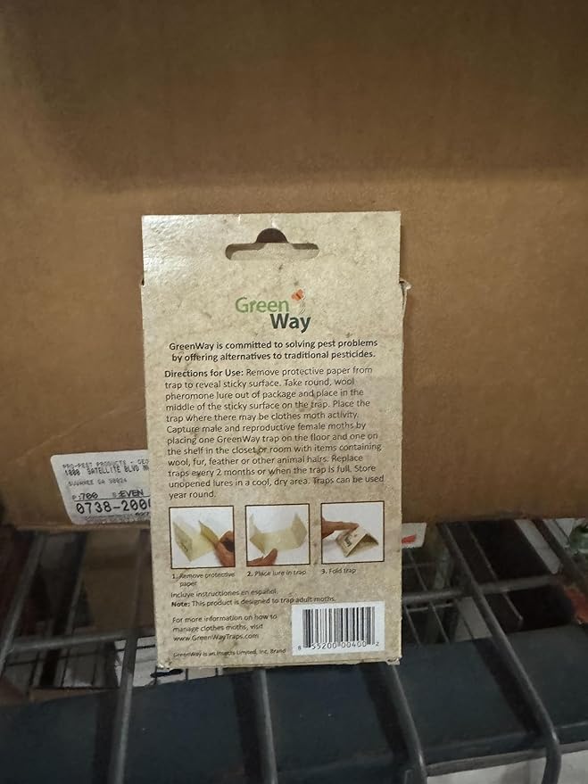 Greenway Clothing Moth Traps with Powerful Pheromone Lures for Effective, Odor-Free Closet Protection, Non-Toxic, Eco-Friendly & Long-Lasting Solution, 2 Packs (Includes 4 Traps & 4 Lures)