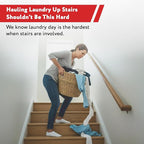 dbest products Stair Climber Laundry Trolley Dolly, Beige Laundry Bag Hamper Basket cart with wheels sorter