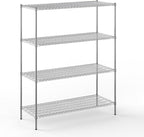 24" Deep x 60" Wide x 74" Height Wire Shelving Kit | 4-Tier | NSF Commercial Storage Rack Unit