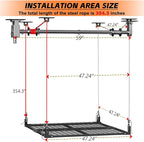 Garage Ceiling Storage Racks,4x4 FT Garage Storage Lift with Secure Lock,Heavyweight Overhead Rack for Easy Up Down,Industrial Elevator System Holds 400 Lbs