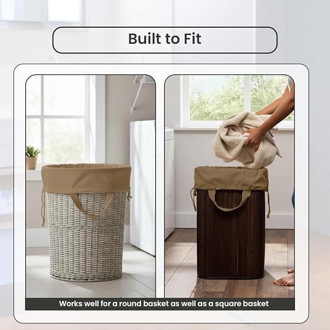 LFH Home Large Premium Cotton Canvas Laundry Bag with Drawstring and Handles Heavy Duty, Multi-Use, and Washable for Home, Travel, College or Storage 24x36 (Pack of 4)-Beige