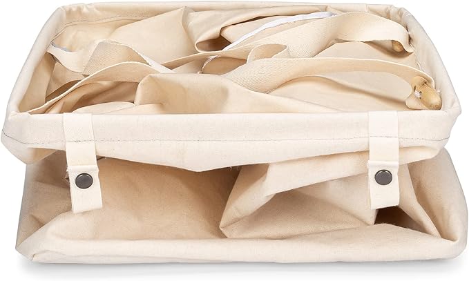 Full Circle Loads of Fun Collapsible Laundry Bag – Pop-Up Laundry Basket for Dirty Clothes & Towels– Organic Cotton with Long Handles - Ideal for Travel & Collapsing - Perfect for Bedroom or Dorm