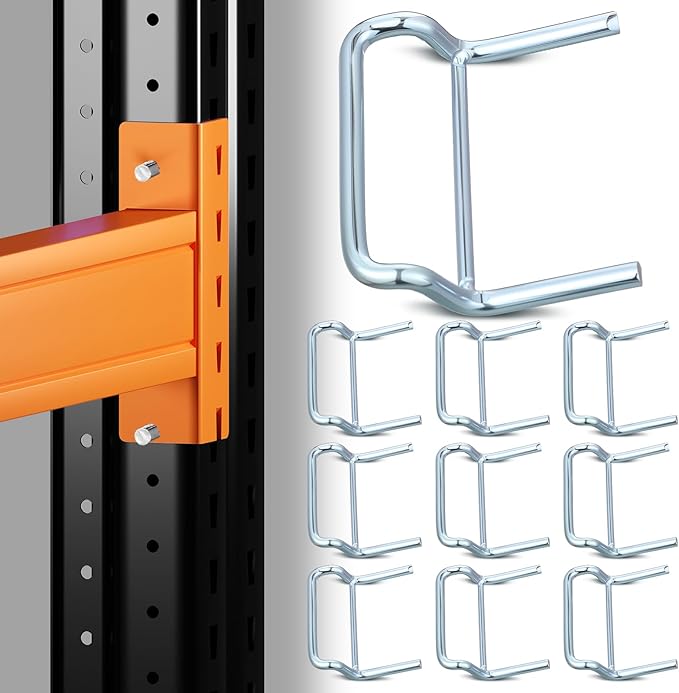 10 Pack Pallet Rack Clip Universal Pallet Racking Beam Locking Horseshoe Safety Clips for Teardrop Upright Frame Columns Engagement for Warehouse Storage Safety