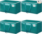 StorageRight Moving Bags-Heavy Duty Moving Boxes, Storage Totes with Zipper, Reinforced Handles and Tag Pocket-Collapsible Moving Supplies for moving, Storage and Travel 93L(Green-4 Pack)