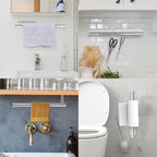 YeeBeny Silver Paper Towel Holder Kitchen Roll Holder, Paper Towel Holder - Self Adhesive or Drilling, Under Cabinet Paper Towel Rack, Wall Mounted Paper Towel(Silver)