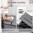 3-Compartment Laundry Cart with Lockable Wheels & Lid 180L Large Wheeled Laundry Basket Heavy-Duty Sorting Organizer for Laundry Room (Grey)