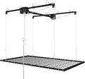4x8 FT Overhead Garage Storage Rack for Ceilings, Heavy-Duty Metal Adjustable Ceiling Storage Racks with Safety Lock, 270LBS Mounted Rack, All-Steel Garage Organizer (4x8 FT)