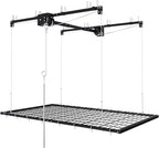 4x8 FT Overhead Garage Storage Rack for Ceilings, Heavy-Duty Metal Adjustable Ceiling Storage Racks with Safety Lock, 270LBS Mounted Rack, All-Steel Garage Organizer (4x8 FT)