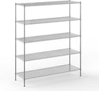 24" Deep x 72" Wide x 86" Height Wire Shelving Kit | 5-Tier | NSF Commercial Storage Rack Unit