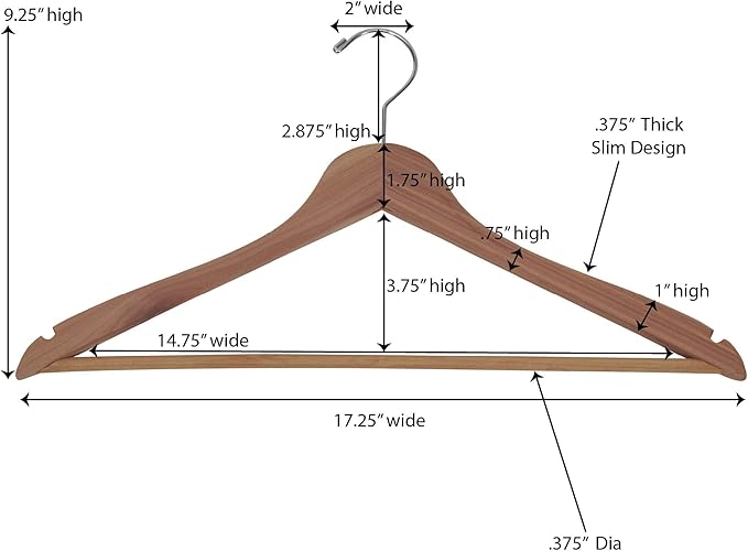 Household Essentials Solid Red Cedar Wood Hangers 12 Pack with Swivel Hook