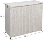 Household Essentials 3 Compartment Laundry Sorter, Wicker Laundry Sorter