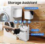 2 Tier Laundry Hamper Basket Sorter with Wheels&Handle,Movable Household Laundry Basket,Large Hand-Held Laundry Basket Clothes Storage Organizer for Bathrooms Bedrooms