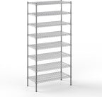 18" Deep x 36" Wide x 74" Height Wire Shelving Kit | 8-Tier | NSF Commercial Storage Rack Unit