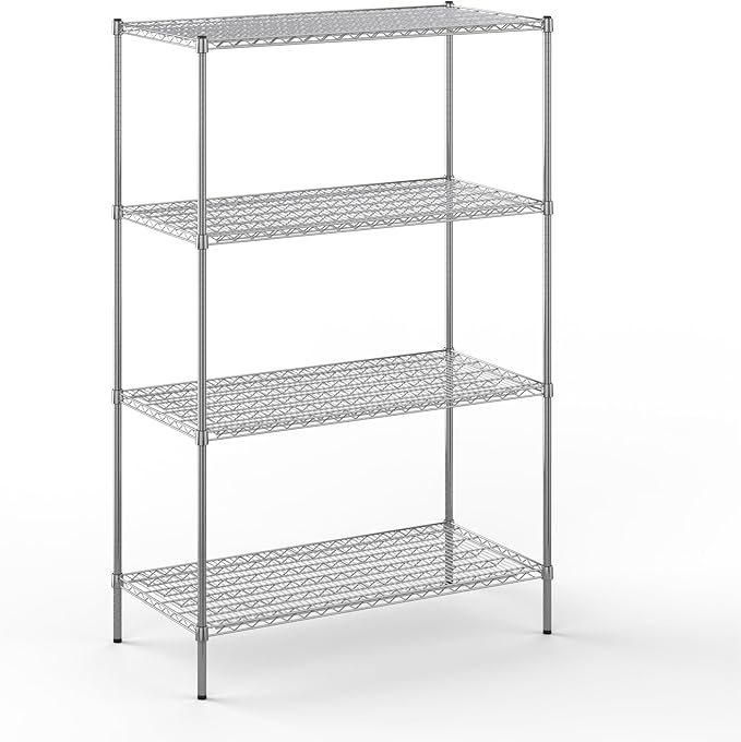 24" Deep x 48" Wide x 74" Height Wire Shelving Kit | 4-Tier | NSF Commercial Storage Rack Unit