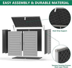 Uhomepro 4.6 Ft. X 4.1 Ft Outdoor Horizontal Storage Shed, Resin Storage Shed with Double Lockable Doors, Ideal for Garbage Can Storage and Garden Tools, Strong Water Resistance