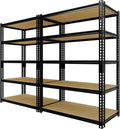 Heavy Duty Garage Storage Shelves 2 Pack, 2000 Lbs Capacity, 5-Tier Adjustable Storage Shelving Unit, 30"L x 12" W x 60"H Metal Shelving Racks for Kitchen Pantry Basement Bathroom Laundry