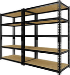 Heavy Duty Garage Storage Shelves 2 Pack, 2000 Lbs Capacity, 5-Tier Adjustable Storage Shelving Unit, 30"L x 12" W x 60"H Metal Shelving Racks for Kitchen Pantry Basement Bathroom Laundry