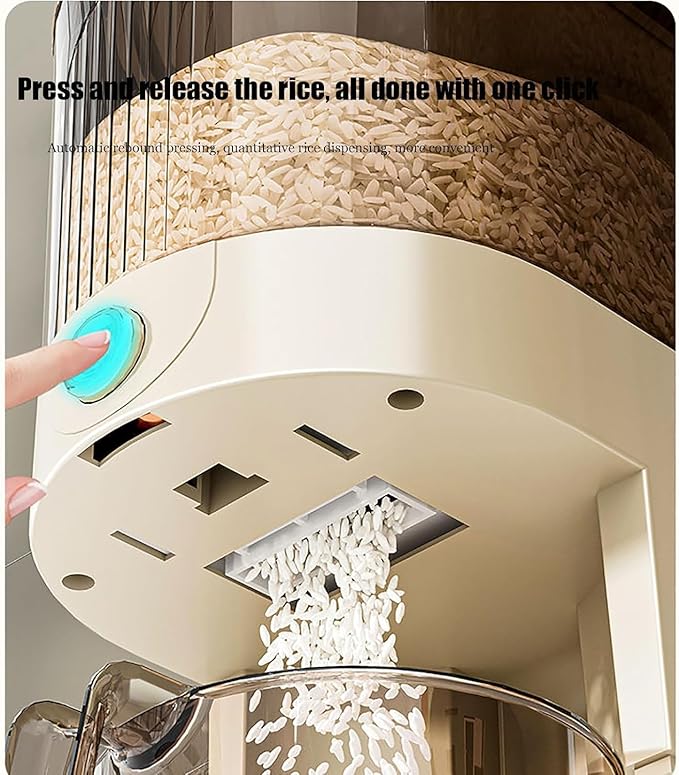 22LBS Rice Dispenser, Large Grain Container Storage with Lid Measuring Cylinder Household Cereal Dispenser Bucket for Kitchen Soybean Corn (22lb)