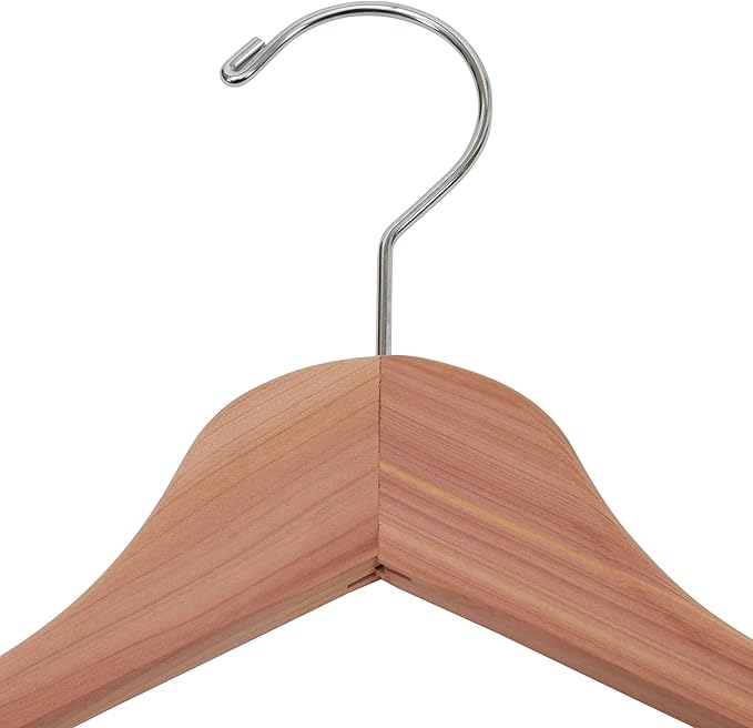 Household Essentials Solid Red Cedar Wood Hangers 12 Pack with Swivel Hook