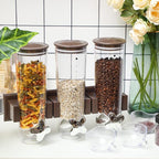 Nitial 2 Pieces Cereal Dispenser Wall Mounted 4.5L Triple Candy Machine Grain Dispenser with Cup Triple Dry Food Snack Wall Mount Cereal Storage Container for Kitchen Food Store Coffee Beans Store