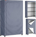 Large Wire Shelving Cover 48" W x 24" D x 72" H, 600D Oxford Waterproof Rack Cover with Storage Pocket, Heavy Duty Dustproof Shelf Unit Protector Guard for Warehouse & Garage