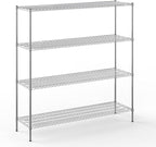 21" Deep x 72" Wide x 74" Height Wire Shelving Kit | 4-Tier | NSF Commercial Storage Rack Unit