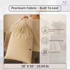 LFH Home Large Premium 100% Cotton Canvas Laundry Bag with Drawstring and Handles Heavy Duty, Multi-Use, and Washable for Home, Travel, College or Storage 28x36 (Pack of 6)-Natural