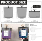 3 Pack Laundry Powder Container & Dryer Sheet Holder, Plastic Laundry Room Organization and Storage Jars with Lids, Labels & Scoops for Powder, Detergent, Scent Booster (Black)
