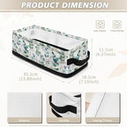 Multi-purpose Storage Basket Small Storage Bins Collapsible Rectangular Toilet Paper Basket Organizer for Bathroom Bedroom Kitchen Office Organization, Eucalyptus Leaf