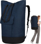 Laundry Bag Backpack Extra Large, Heavy Duty Laundry Bag With Straps, College Dorm Room Essentials, Dirty Clothes Bag for Travel, Beach, Camping, Apartment and Laundromat