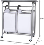 Neatfreak - Laundry Sorter with Ironing Board - 3-in-1 Laundry Basket, Ironing Station & Laundry Folding Table - 2 x Tote Hampers for Laundry, Towels & Bathroom Storage