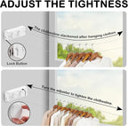 Retractable Clothesline - Heavy Duty 44lb Dual 304 Stainless Lines,16.7ft Anti-Sag Design,Install for Indoor/Outdoor Use (White, Dual Lines)