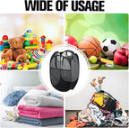 AQQA 6 Pcs Handy Laundry Collapsible Mesh Foldable Hampe (Black/White/Blue),Popup Laundry Basket with Durable Handles,Pop-up Mesh Hamper Dirty Clothes Basket for Kids Room, College Dorm or Travel