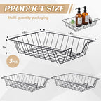 Yeaqee 3 Pcs Letter Tray Wire Paper Trays Stackable File Desk Organizer Metal File Paper Holder Basket for Desk Desktop Letter Storage for Office Home Classroom School (Black,14'' X 10'' X 3'')