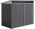 JY QAQA 6x4 FT Metal Outdoor Garden Storage Shed, Waterproof Metal Garden Sheds with Window and Lockable Double Door, Weather Resistant Steel Tool Storage House Shed for Patio, Lawn Dark Gray