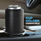 Frost Buddy Universal Can Cooler - Fits all - Stainless Steel Can Cooler for 12 oz & 16 oz Regular or Slim Cans & Bottles - Stainless Steel (Diamond Plate - Black)
