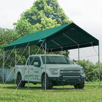 ADVANCE OUTDOOR 12x20 ft Canopy Garage Heavy Duty Carport Car Boat Shelter Party Tent, Adjustable Peak Height from 9.5ft to 11ft, Green