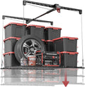 Overhead Garage Storage Lift, Heavy-duty 4x4 Ft Garage Ceiling Storage Racks with Safety Lock, Ideal for Ceiling Storage Lifting Organization System, 250lbs Capacity