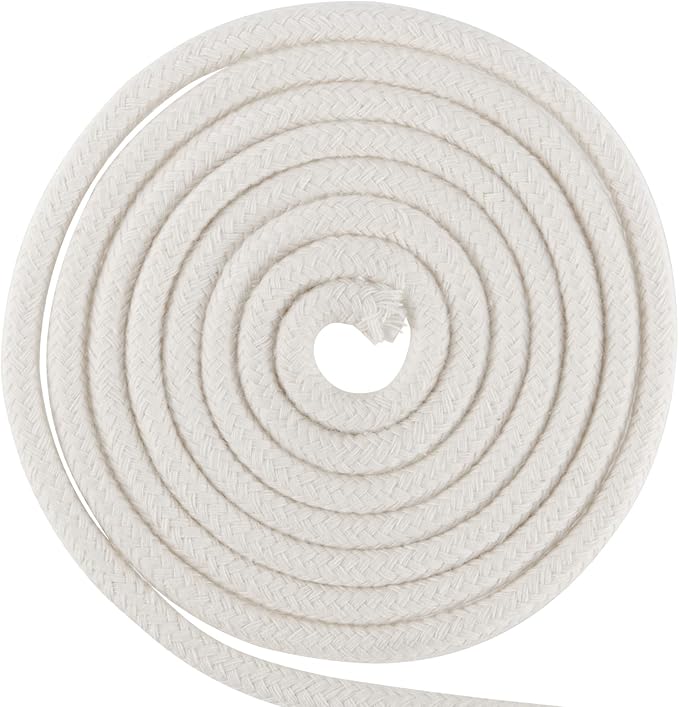 FUNSUEI 3/8 Inch 164 Feet White Cotton Clothesline Rope, Cotton Braided Clothesline Rope for Clothes Hanging, Plant Hanger, Knitting Crafts