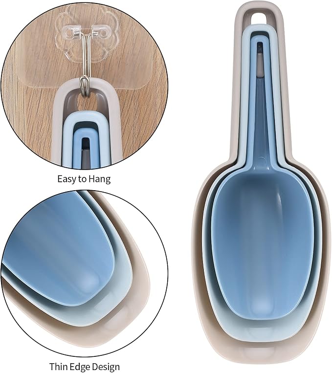3 Pcs Ice Scoop for Freezer, Plastic Ice Scoop, Scoopers for Freezer, Kitchen Ice Scoopers for Bucket for Canisters, Plastic Scoops for Dry Goods Candy Buffet Bar Popcorn Flour Scoops small scoop