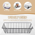 Yeaqee 3 Pcs Letter Tray Wire Paper Trays Stackable File Desk Organizer Metal File Paper Holder Basket for Desk Desktop Letter Storage for Office Home Classroom School (Black,14'' X 10'' X 3'')