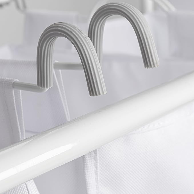Household Essentials Rolling Triple Laundry Sorter, White